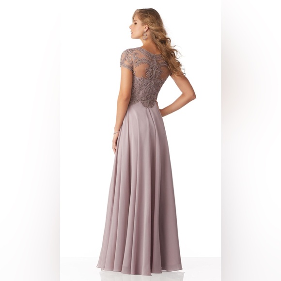 MGNY Madeline Gardner New York 71824 Mother of the Bride Formal Long Dress Lilac - Picture 2 of 16